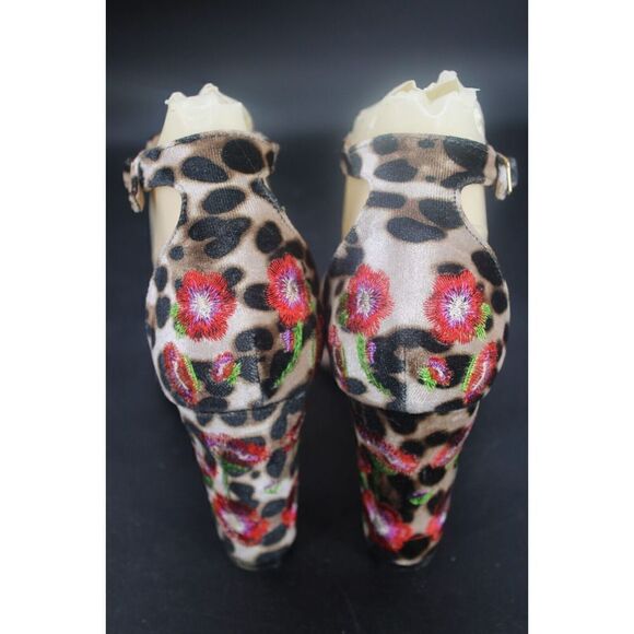Madden Girl Size 6.5 Behave Leo Velvet Floral Heels Ankle - Picture 8 of 11